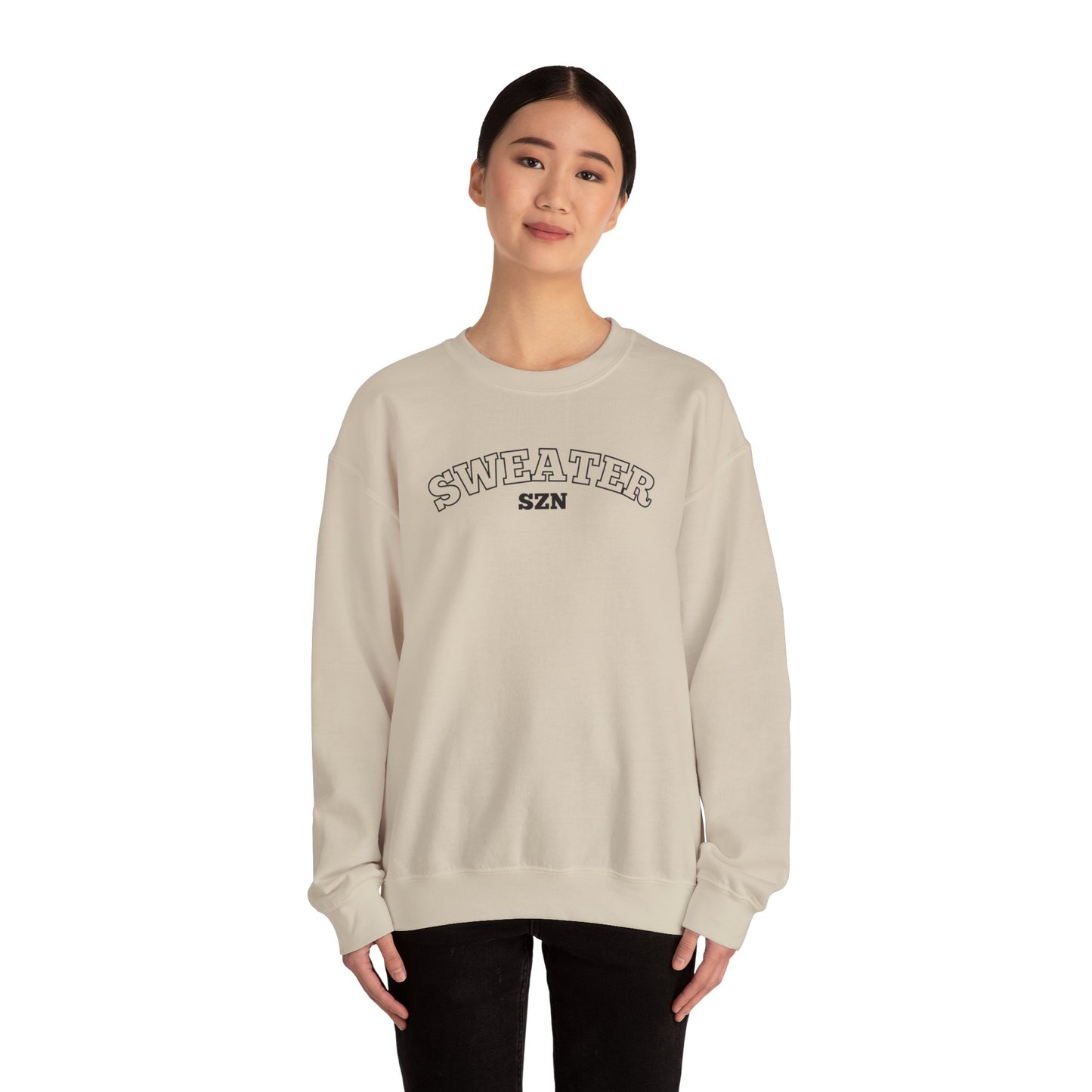 Sweater SZN Unisex Crewneck Sweatshirt, Cozy Gift for Fall, Holiday Apparel, Casual Everyday Wear, Perfect for Layering