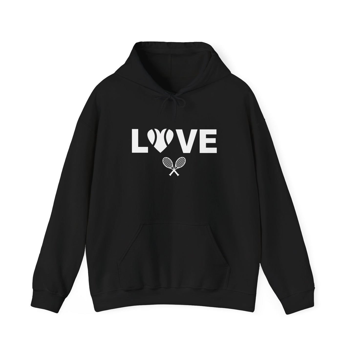 Love Tennis Unisex Hoodie, Perfect Gift for Sports Lovers, Cozy Sweatshirt for Couples, Ideal for Valentine's Day, Casualwear