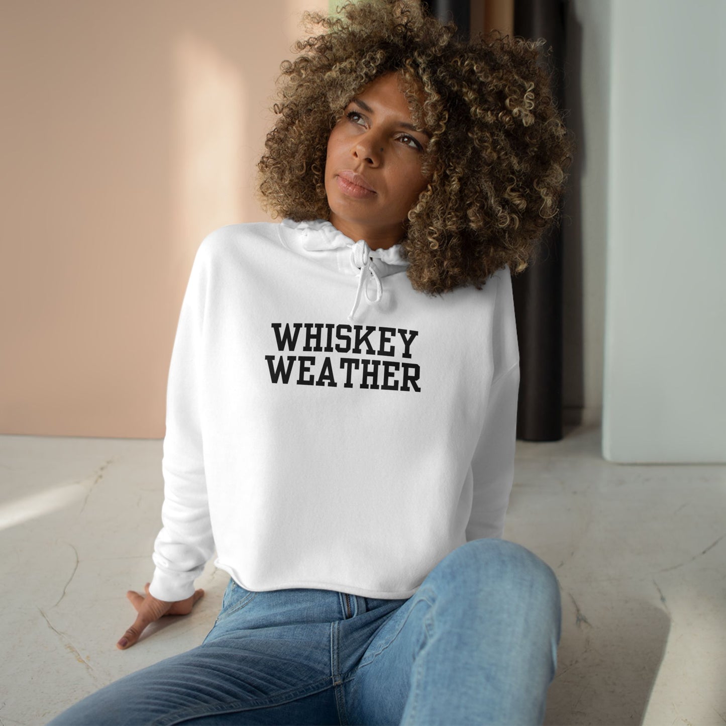 Whiskey Weather Crop Hoodie - Trendy Fall Fashion, Gift for Whiskey Lovers, Casual Wear, Cozy Lounge Top, Perfect for Parties