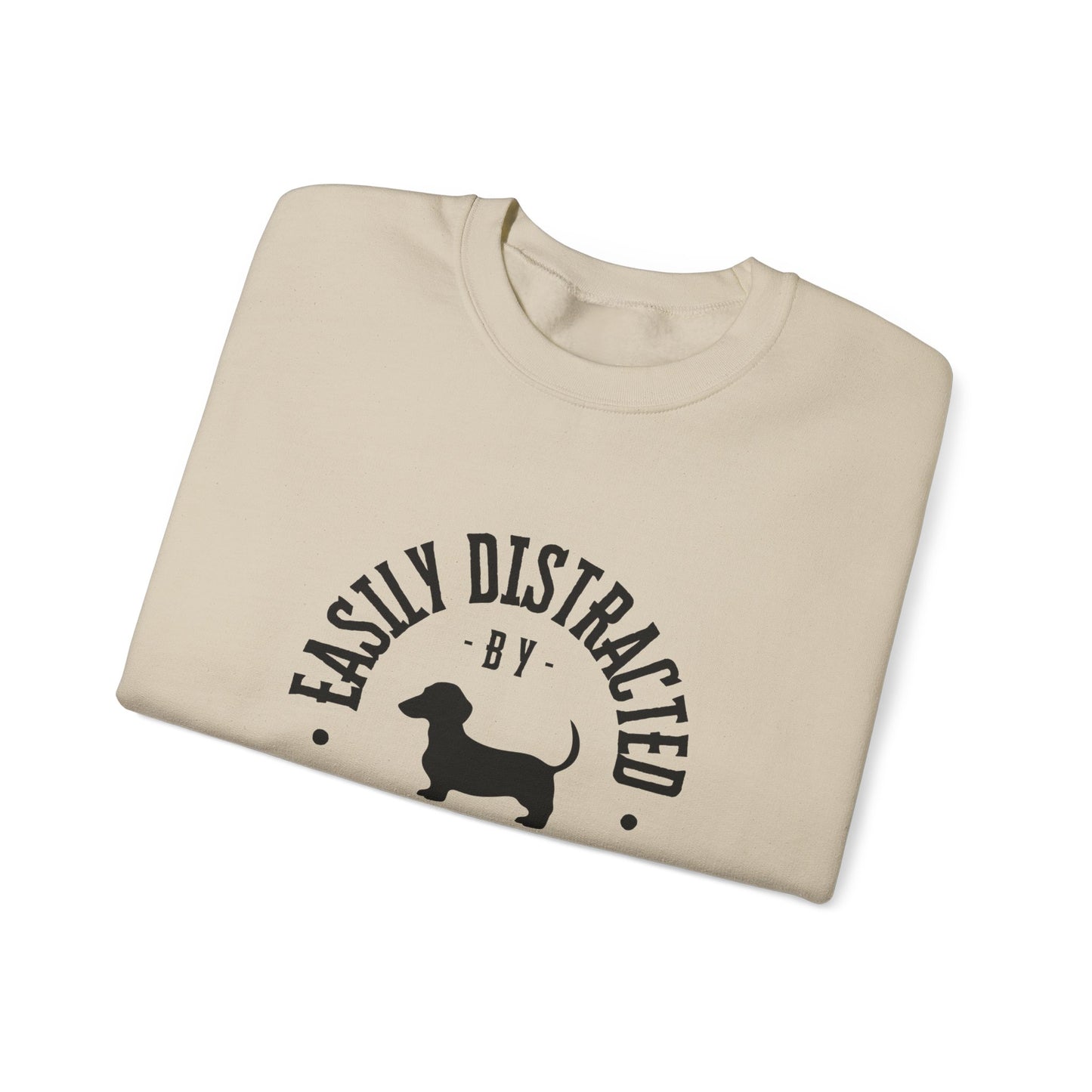 Easily Distracted by Weiners Sweatshirt, Funny Dog Lover Crewneck, Pet Parent Gift, Cozy Unisex Sweatshirt, Dog Themed Apparel