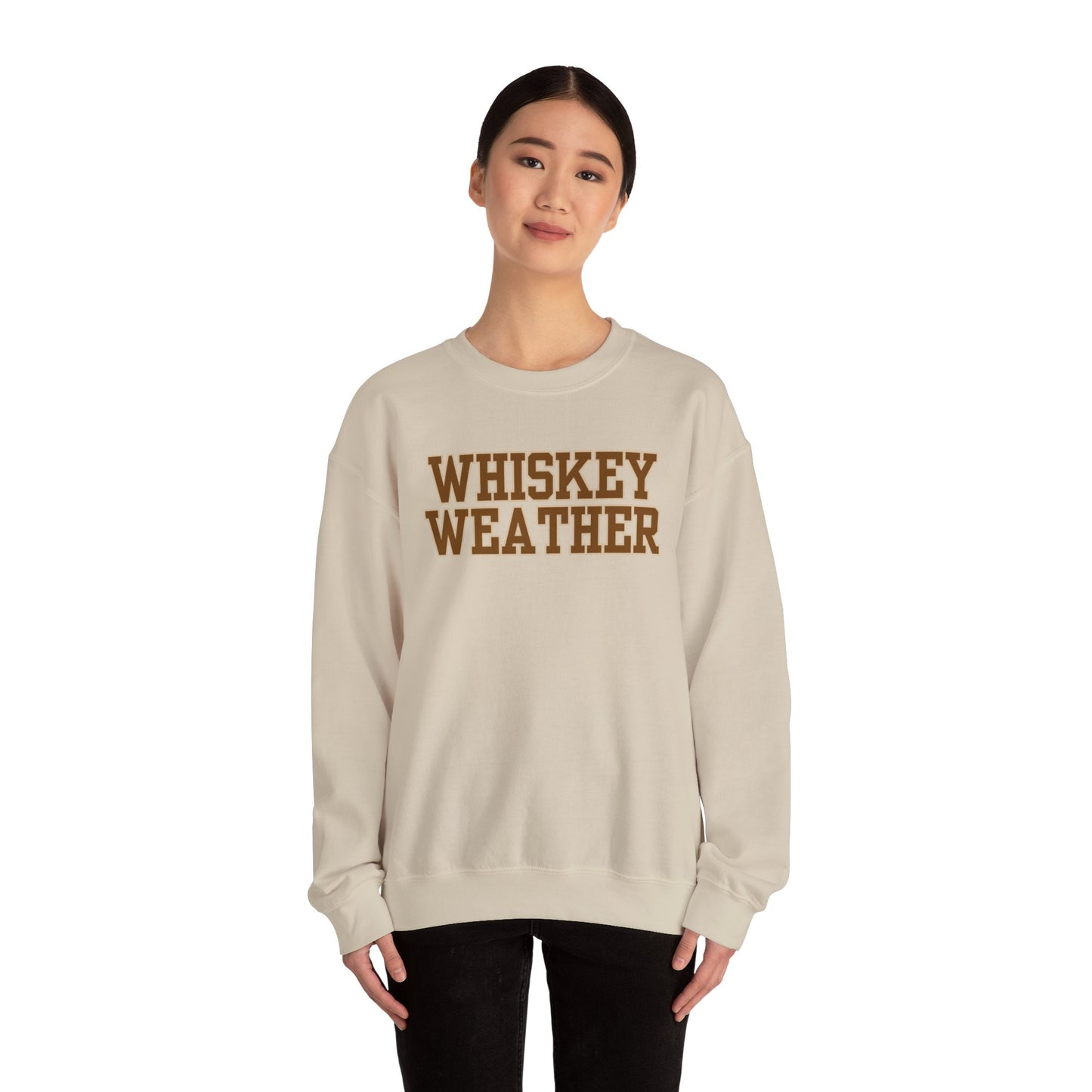 Whiskey Weather Crewneck Sweatshirt | Cozy Fall Apparel, Unisex Gift, Vintage Style, Autumn Fashion