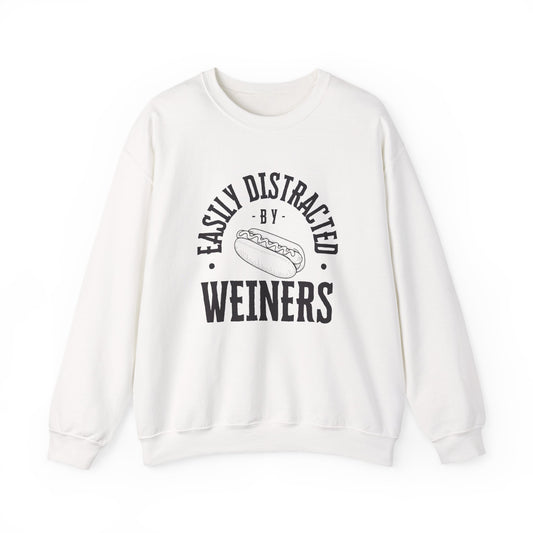 Easily Distracted Crewneck Sweatshirt | Funny Sweatshirt, Unisex Gift, Foodie Apparel, Casual Wear, Comfy Sweatshirt