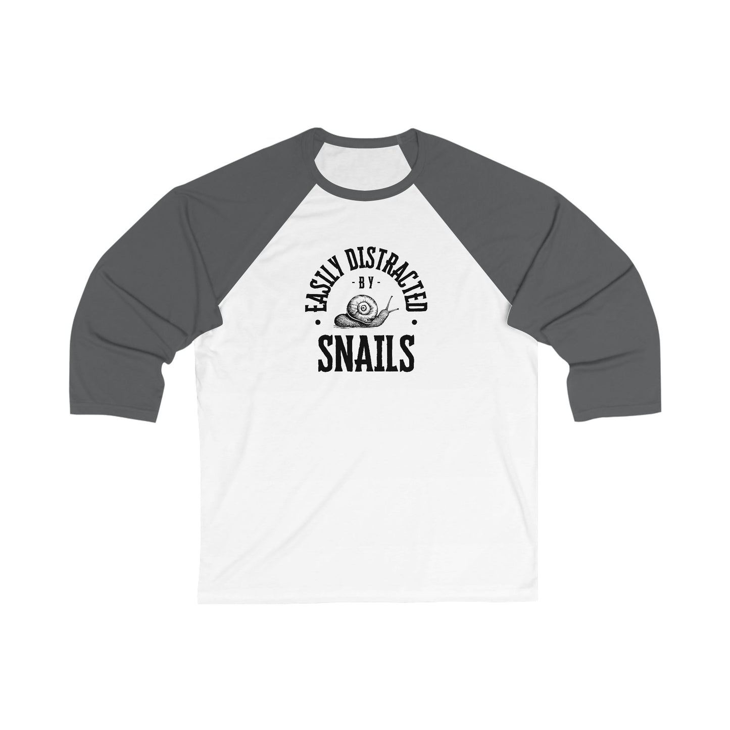 Easily Distracted by Snails Baseball Tee, Unisex Raglan Shirt, Cute Gift for Animal Lovers, Funny Snail T-Shirt, Casual Everyday Wear