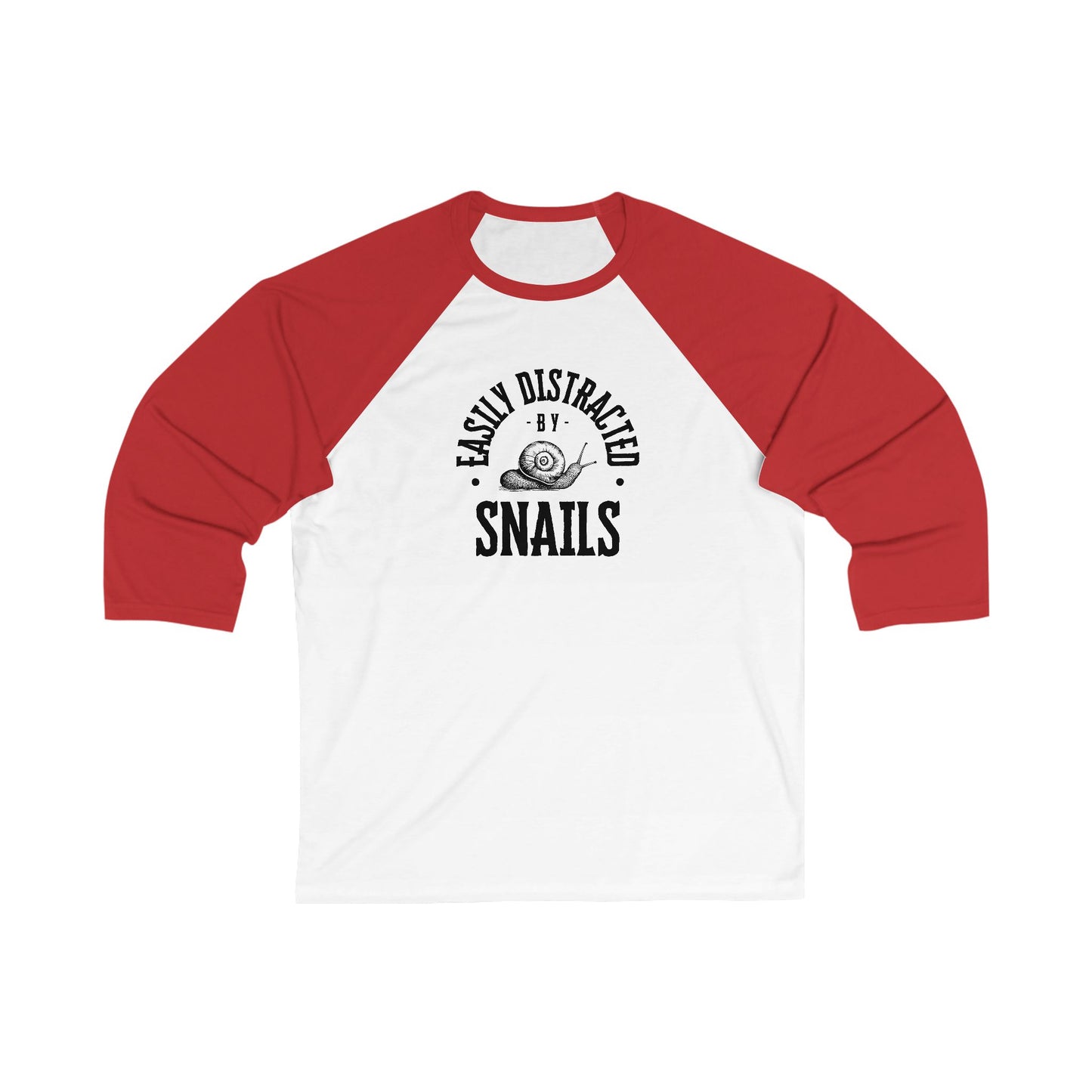 Easily Distracted by Snails Baseball Tee, Unisex Raglan Shirt, Cute Gift for Animal Lovers, Funny Snail T-Shirt, Casual Everyday Wear