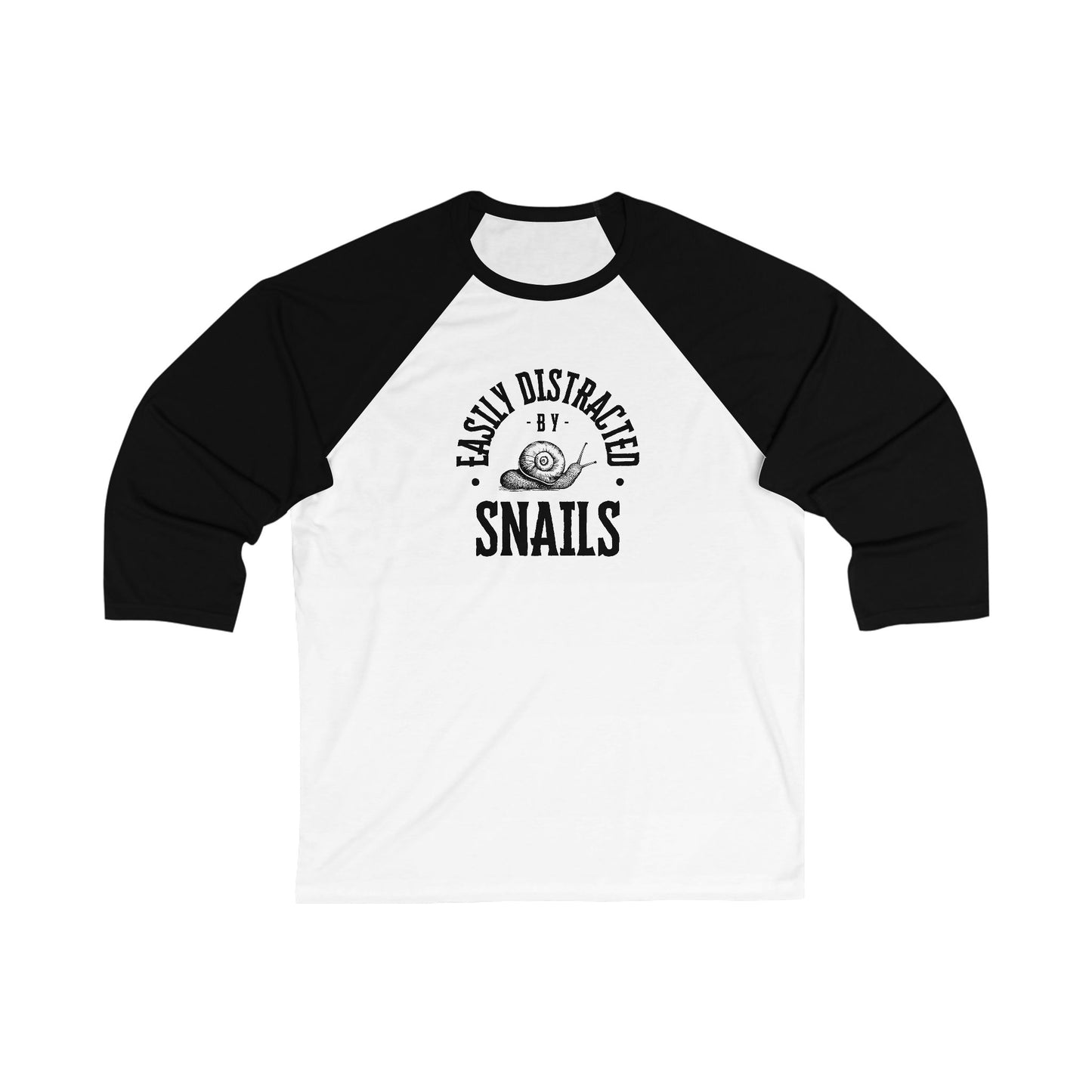 Easily Distracted by Snails Baseball Tee, Unisex Raglan Shirt, Cute Gift for Animal Lovers, Funny Snail T-Shirt, Casual Everyday Wear