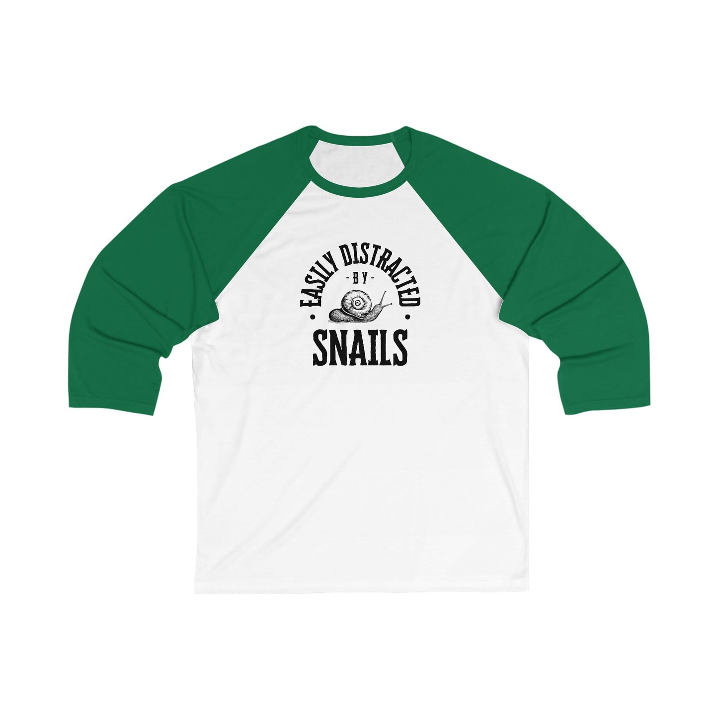 Easily Distracted by Snails Baseball Tee, Unisex Raglan Shirt, Cute Gift for Animal Lovers, Funny Snail T-Shirt, Casual Everyday Wear