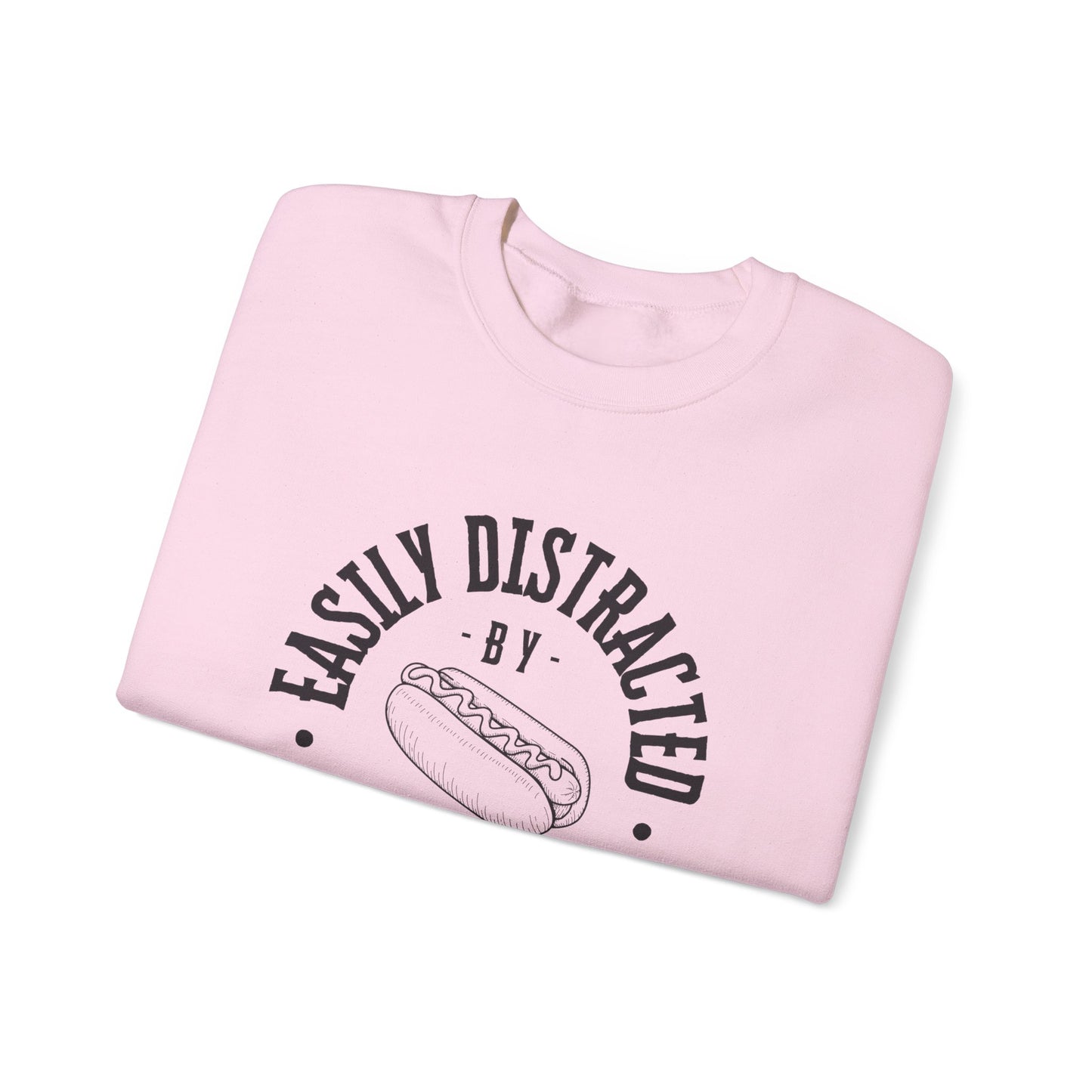 Easily Distracted Crewneck Sweatshirt | Funny Sweatshirt, Unisex Gift, Foodie Apparel, Casual Wear, Comfy Sweatshirt