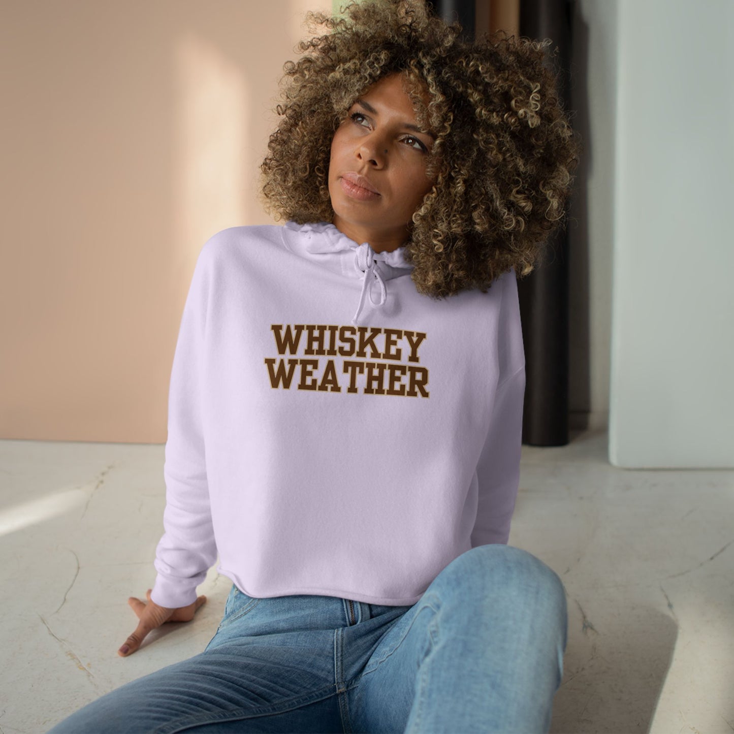Whiskey Weather Crop Hoodie - Trendy Fall Fashion, Gift for Whiskey Lovers, Casual Wear, Cozy Lounge Top, Perfect for Parties