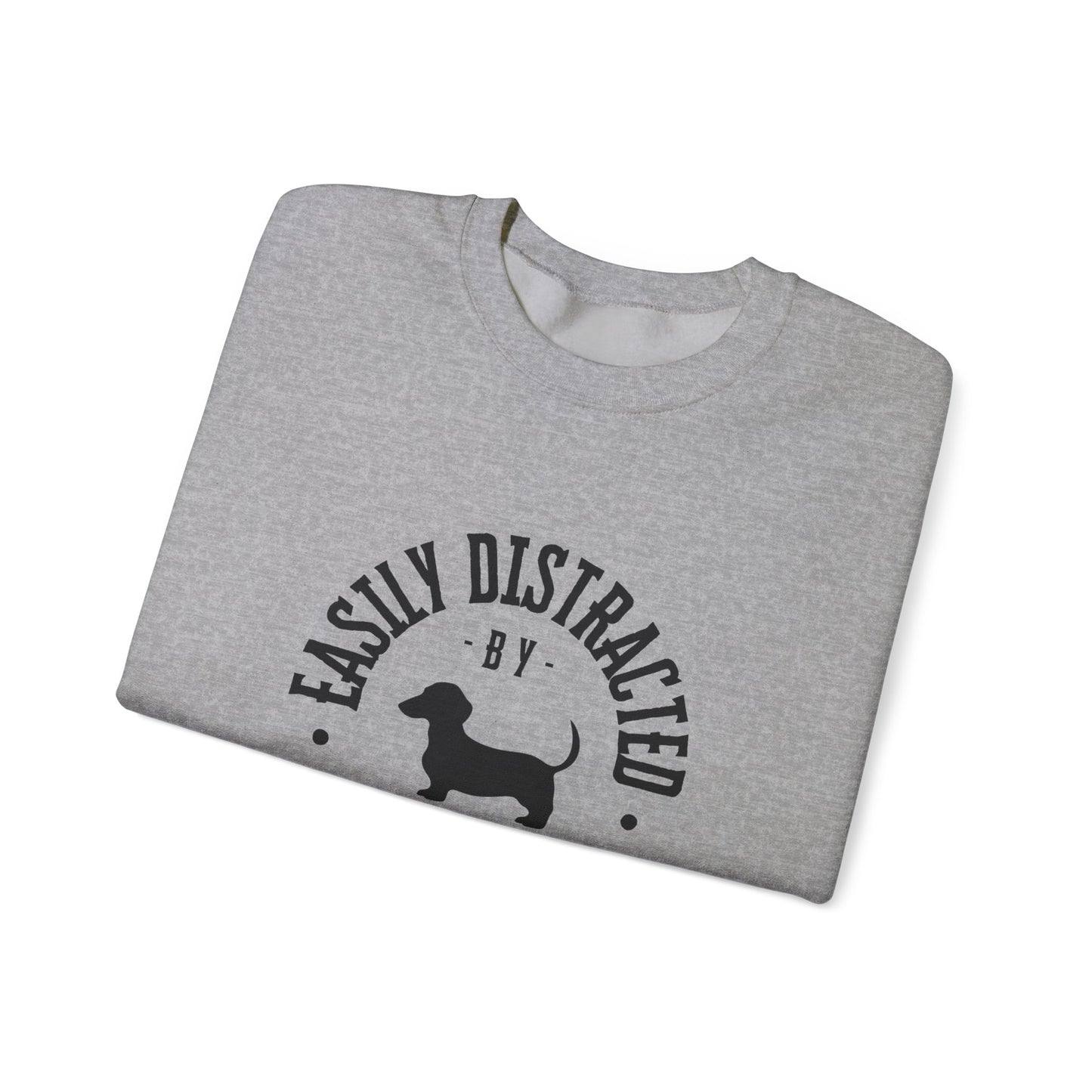 Easily Distracted by Weiners Sweatshirt, Funny Dog Lover Crewneck, Pet Parent Gift, Cozy Unisex Sweatshirt, Dog Themed Apparel