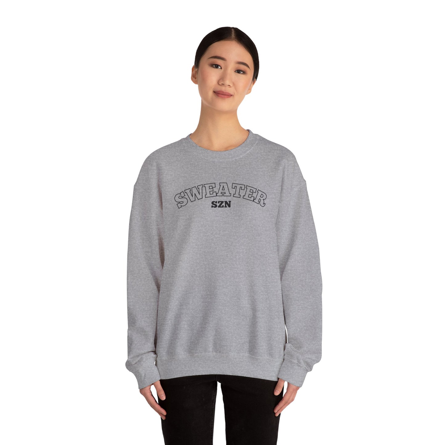Sweater SZN Unisex Crewneck Sweatshirt, Cozy Gift for Fall, Holiday Apparel, Casual Everyday Wear, Perfect for Layering