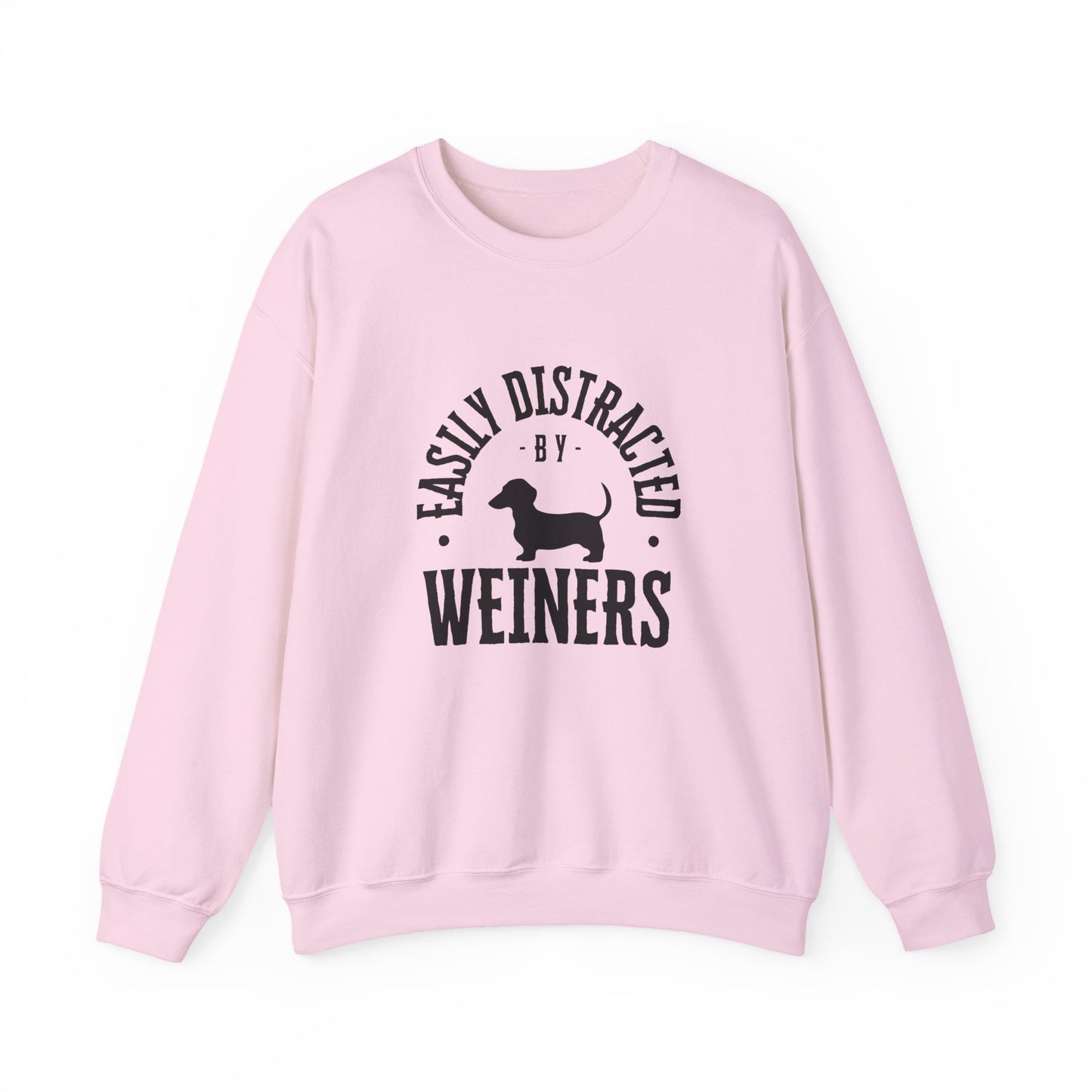 Easily Distracted by Weiners Sweatshirt, Funny Dog Lover Crewneck, Pet Parent Gift, Cozy Unisex Sweatshirt, Dog Themed Apparel