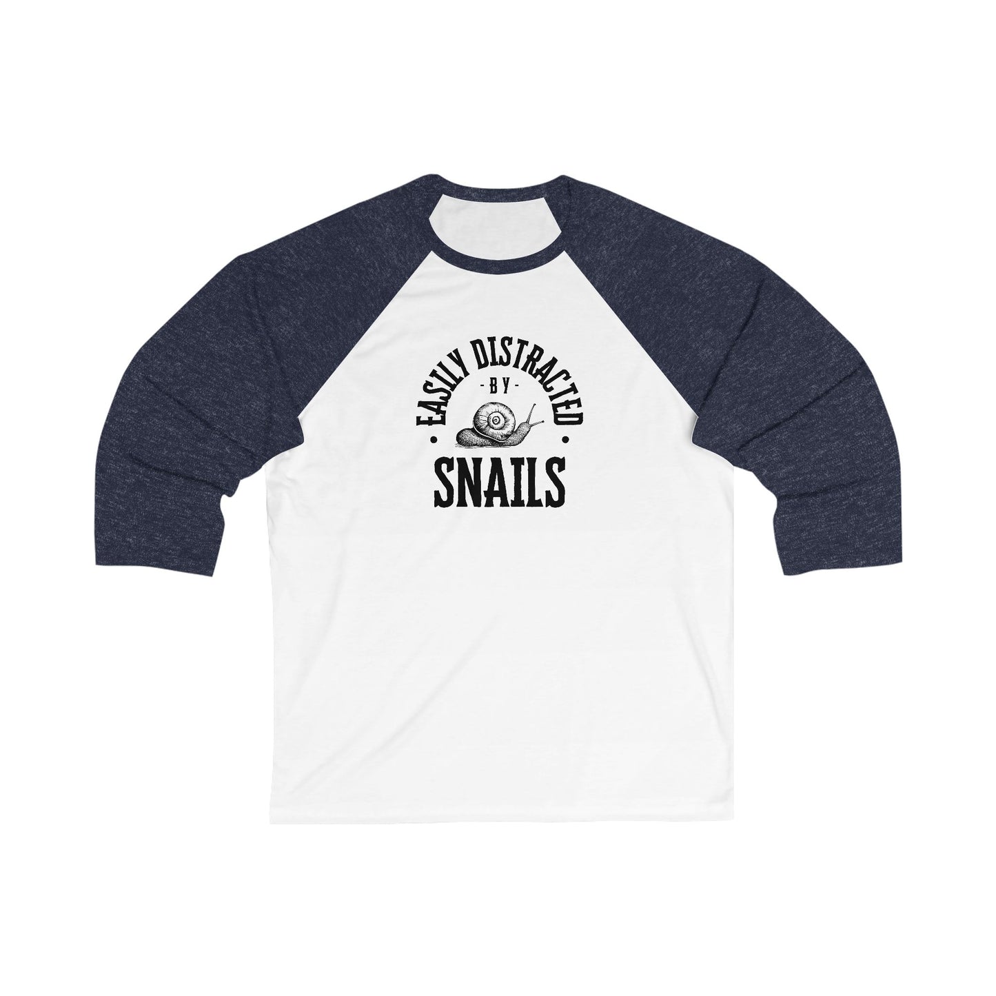 Easily Distracted by Snails Baseball Tee, Unisex Raglan Shirt, Cute Gift for Animal Lovers, Funny Snail T-Shirt, Casual Everyday Wear