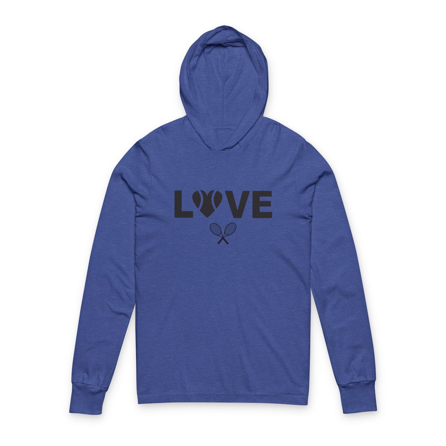 Love Tennis Unisex Hooded Long Sleeve Tee, Sports Apparel, Gift for Tennis Lovers, Casual Wear, Perfect for Active Days