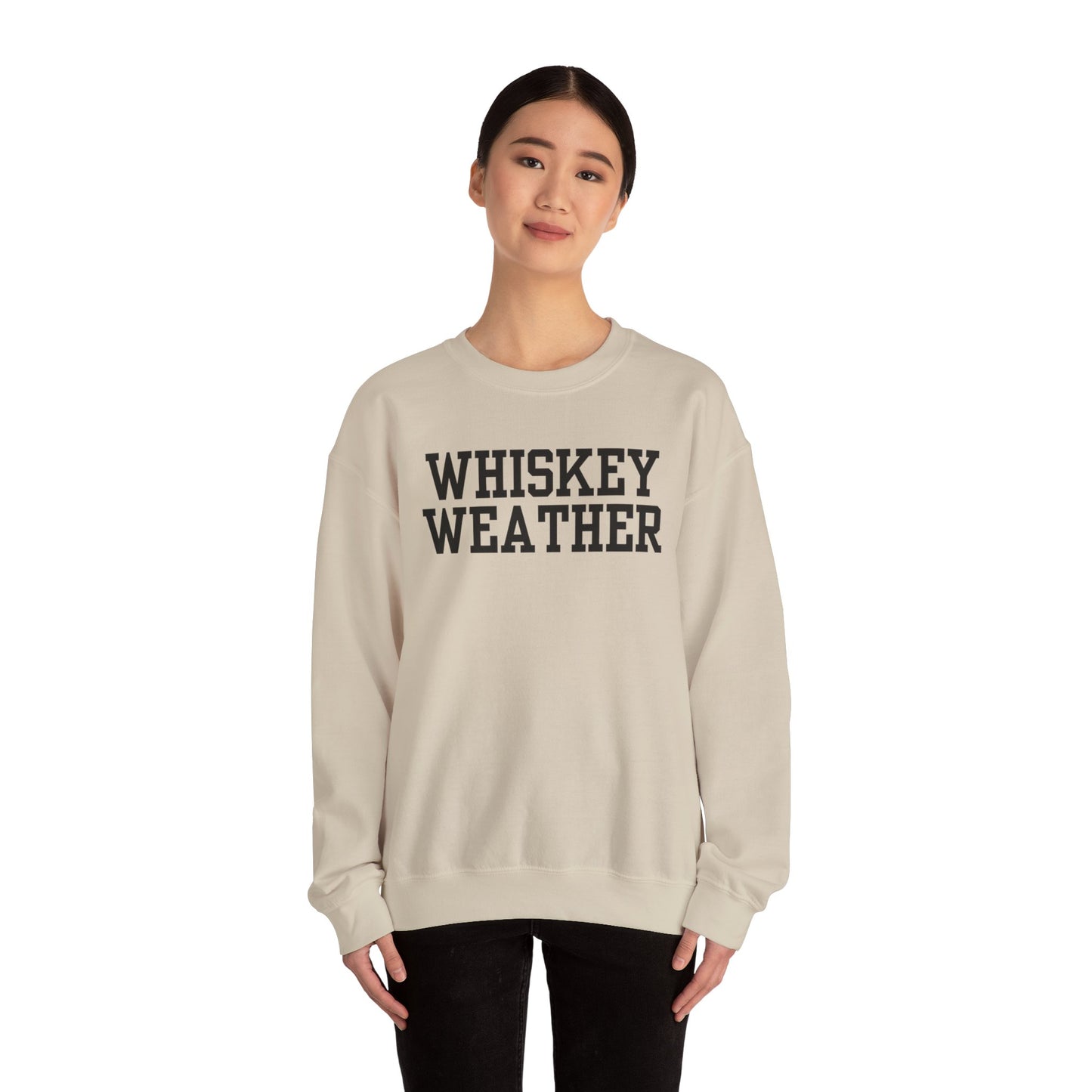 Whiskey Weather Crewneck Sweatshirt | Cozy Fall Apparel, Unisex Gift, Vintage Style, Autumn Fashion