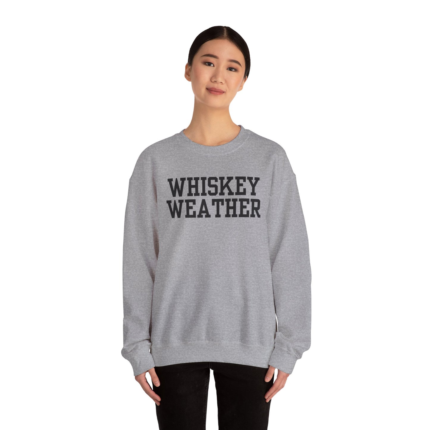 Whiskey Weather Crewneck Sweatshirt | Cozy Fall Apparel, Unisex Gift, Vintage Style, Autumn Fashion