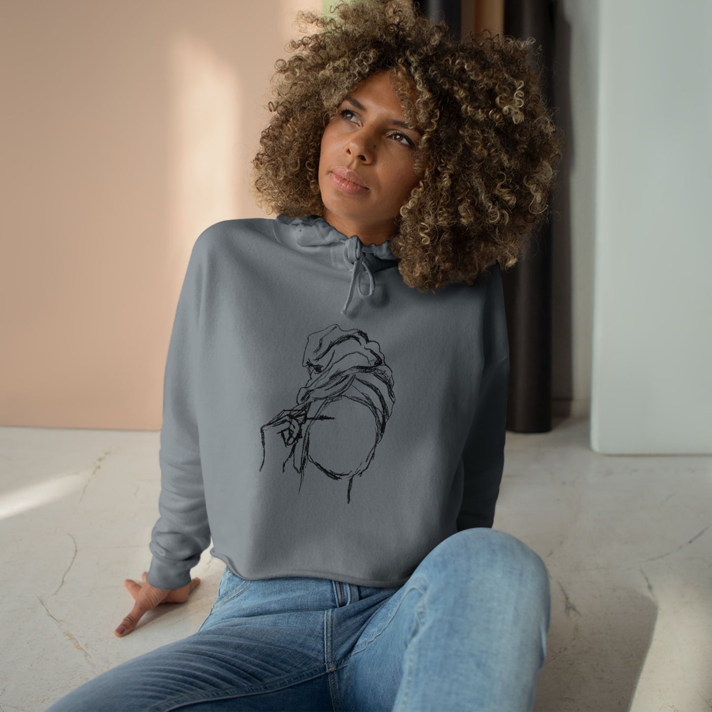 Minimalist Crop Hoodie for Everyday Comfort, Stylish Streetwear, Casual Outings, Gift for Her, Art-Inspired Fashion